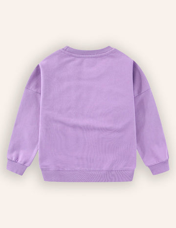 Unicorn Embroidered Long-sleeved Sweatshirt